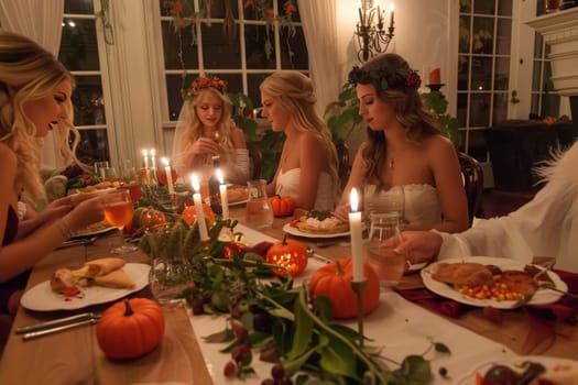 Spooktacular halloween celebration costumed guests, eerie decor, themed treats and drinks
