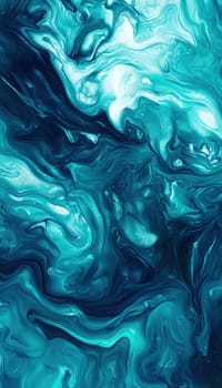 Fluid, organic design in flowing turquoise and teal colors. radiates a calming, refreshing atmosphere, perfect for interior decoration or relaxation-themed projects. vibrant, dynamic swirls evoke movement and tranquility.