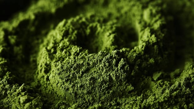Matcha green tea powder top view
