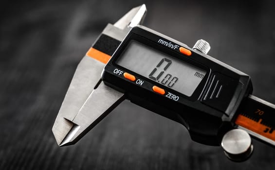 electronic Vernier caliper, close up view
