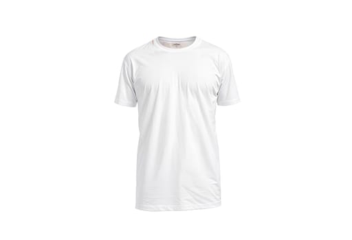 Blank white oversize t-shirt mockup, side view. High quality photo.