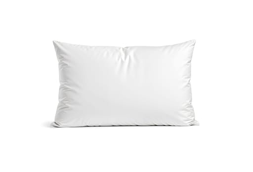 Blank white rectangular pillow mockup stand, front view. High quality photo.