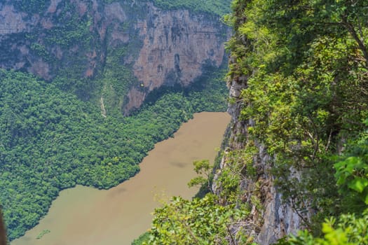 Sumidero Canyon National Park, Mexico. Natural wonder, adventure, and scenic landscape concept.