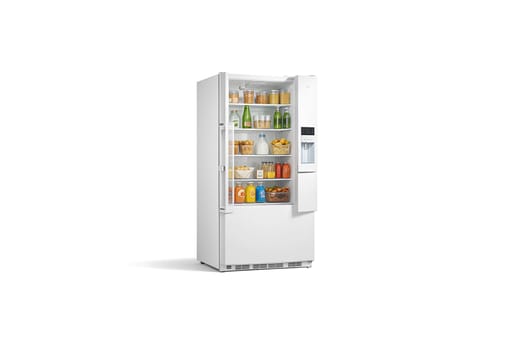 Blank white vending machine with snacks and drinks mockup, isolated. High quality photo