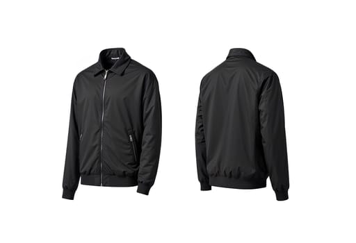 Blank black quarter zip sweater mockup, back side view. High quality photo.