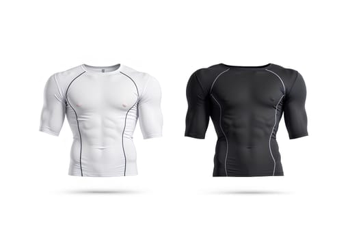 Blank black and white American football jersey mockup, front view. High quality photo.