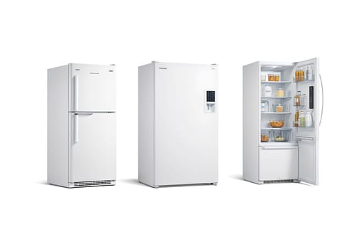 Blank coffee vending machine mockup, different types, side view. High quality photo.