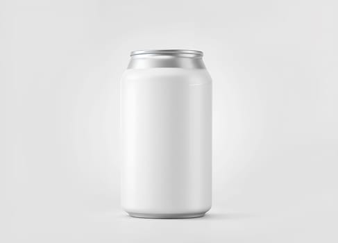 Blank white collapsible beer can koozie mockup isolated, side view, 3d rendering. High Quality Image.
