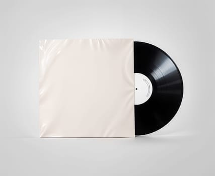 Blank vinyl album cover sleeve mockup, isolated, clipping path. High quality photo.
