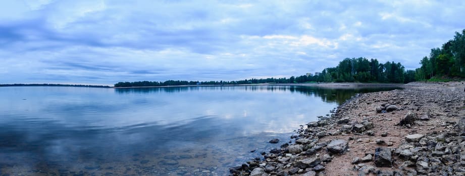 autumn river on a quiet evening in latvia