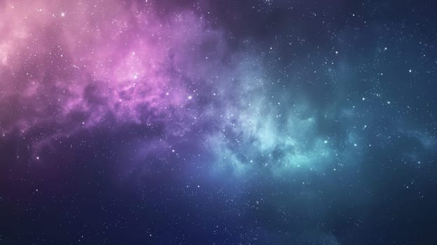 A mesmerizing cosmic background featuring a vast star field with vibrant shades of purple, blue, and green nebulae. perfect for science fiction designs, posters, digital art, and other creative purposes. the stars and nebulae create a sense of depth and wonder, ideal for various multimedia projects.