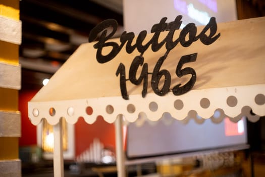 Goa, India - 16th Aug 2024: Cart on the beach showing Brittos 1965 showing the opening date of this famous shack and very popular nightlife and karaoke spot