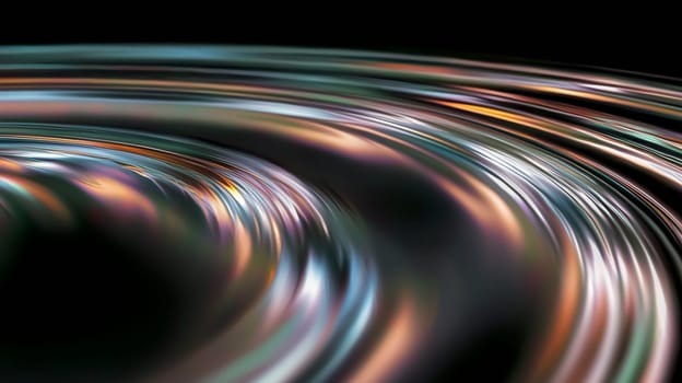 Captivating abstract image with mesmerizing circular pattern, dark center, flowing lines, bright colors, and glowing gradient. Ideal for backgrounds or striking visual element