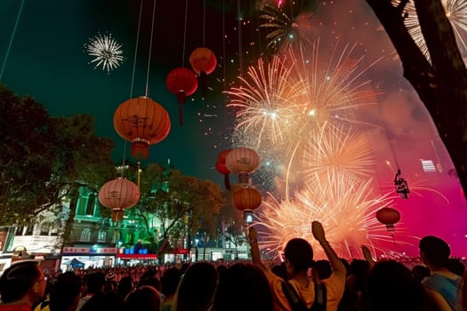 Experience the vibrant fireworks and firecrackers lighting up lunar new year celebrations