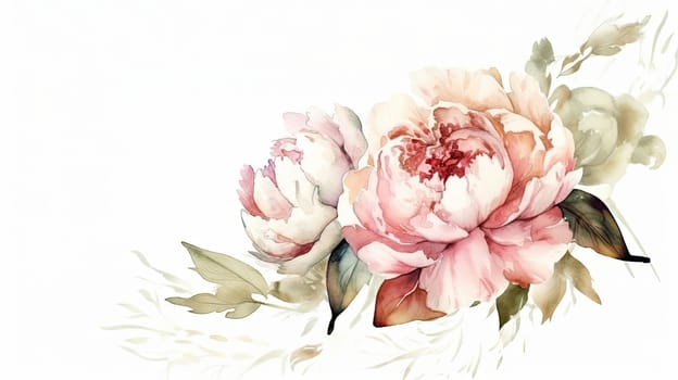 The composition features soft pink peonies alongside delicate greenery on a bright backdrop, showcasing the beauty of floral arrangements for various occasions.