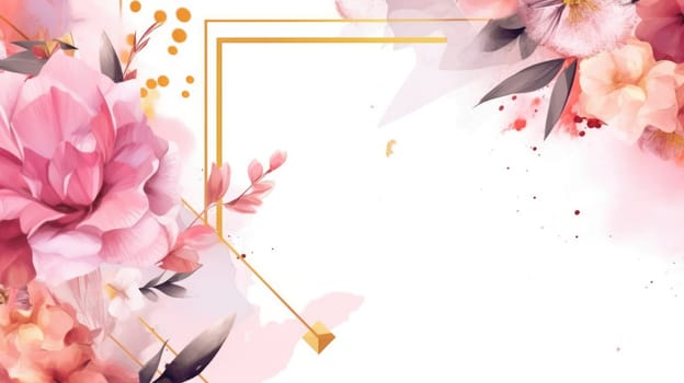 Watercolor abstract design for background of wedding or buzzy social media banner generative AI