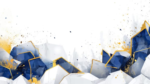 Abstract watercolor artwork mixed with buzzy geometric shapes for background of social media banner generative AI image