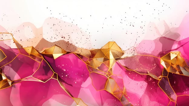 Abstract watercolor artwork mixed with buzzy geometric shapes for background of social media banner generative AI image