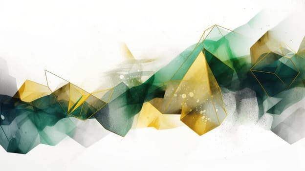 Abstract watercolor artwork mixed with buzzy geometric shapes for background of social media banner generative AI image