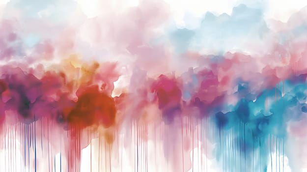 This artwork showcases a vibrant blend of colors in an abstract watercolor style, featuring flowing patterns that transition beautifully, creating a serene atmosphere - Generative AI