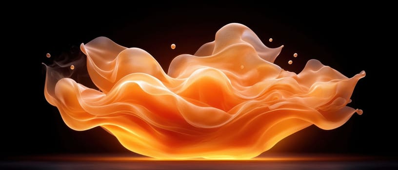 vibrant orange splash of fluid captured in mid air, showcasing dynamic movement and energy.