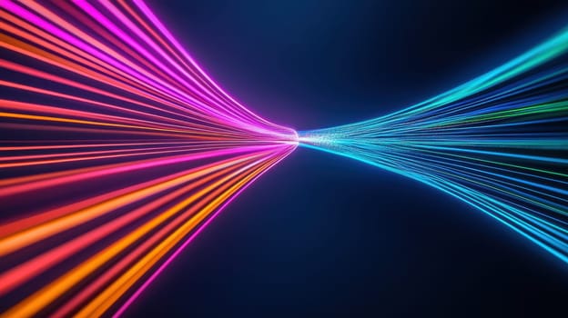 Vibrant neon lines create mesmerizing visual effect in this image.