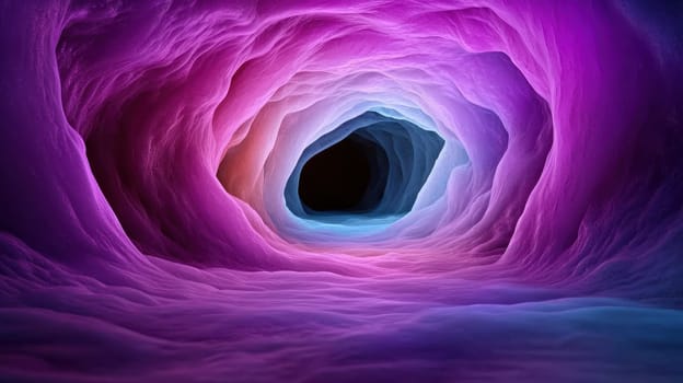 mesmerizing abstract tunnel with vibrant flowing colors evokes sense of wonder.