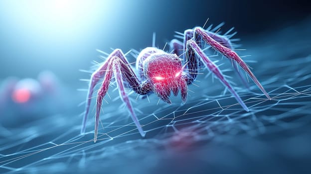 Geometric spider with sharp angular legs, showcasing futuristic design.