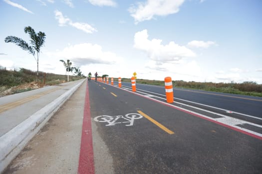 irece, bahia, brazil - april 25, 2024: view of a bike path in the city of Irece.