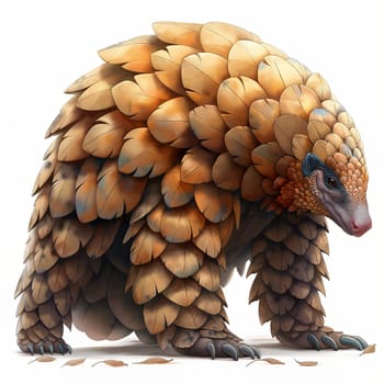 Wild animal pangolin in cartoon style. Selective focus.