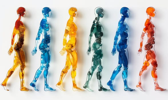 Abstract human structure on a light background. Selective focus.
