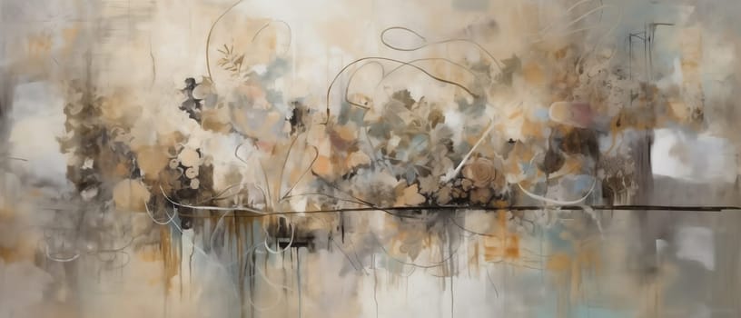 Textured background in cream and brown tones, abstract painting. Selective focus.
