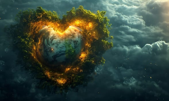 Creative heart on an abstract background. Selective focus.