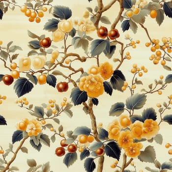 Seamless pattern with flowers on a light background. Selective focus.