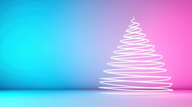Minimalist Christmas tree design with vibrant background creates festive atmosphere.