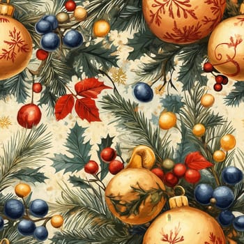 Seamless Christmas pattern on a light background. Selective focus.