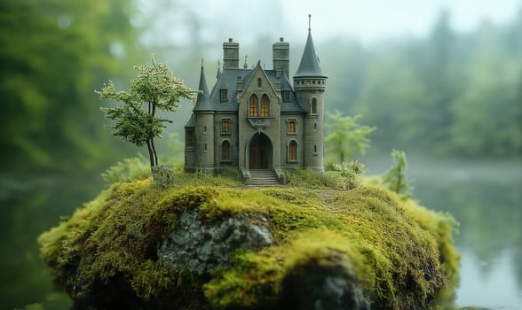 A charming miniature world with architectural houses. Selective focus.