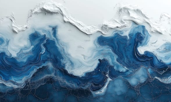 Abstract textured background in blue and white. Selective focus.
