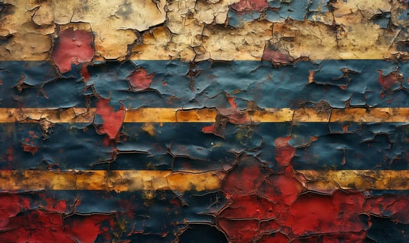 Abstract textured background in color with cracked paint. Selective focus.