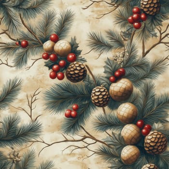 Seamless Christmas pattern on a light background. Selective focus.