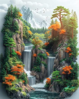 Creative nature landscape on white background, ecology concept. Selective focus.