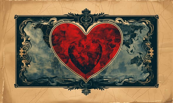 Creative heart on an abstract background. Selective focus.
