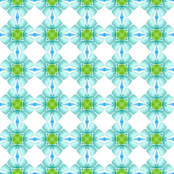 Chevron watercolor pattern. Green precious boho chic summer design. Textile ready juicy print, swimwear fabric, wallpaper, wrapping. Green geometric chevron watercolor border.