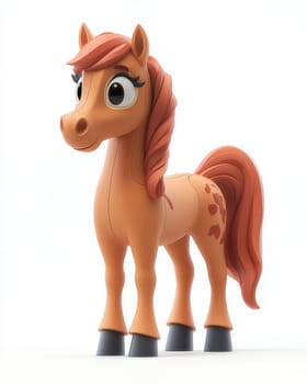 Cartoon 3d, horse on a white background. Selective focus.