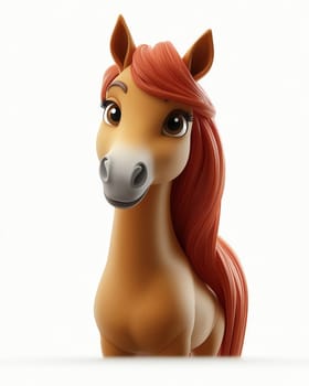 Cartoon 3d, horse on a white background. Selective focus.