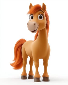 Cartoon 3d, horse on a white background. Selective focus.