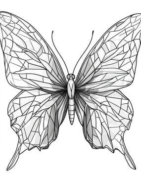 Coloring page for kids, coloring page colorful insect, butterfly
