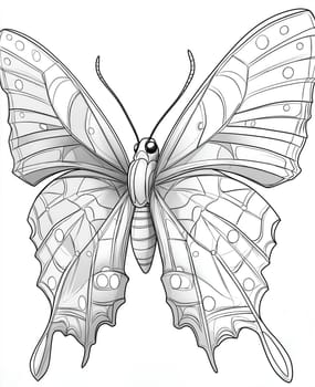 Coloring page for kids, coloring page colorful insect, butterfly