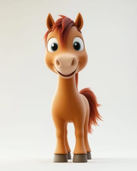 Cartoon 3d, horse on a white background. Selective focus.