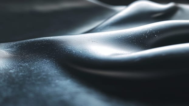 Futuristic metallic surface reflecting light, creating an elegant and modern design with hints of liquid energy. Perfect for science and tech projects